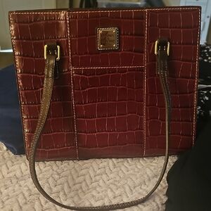 Dooney & Bourke Burgundy Croc-Embossed Shoulder Bag